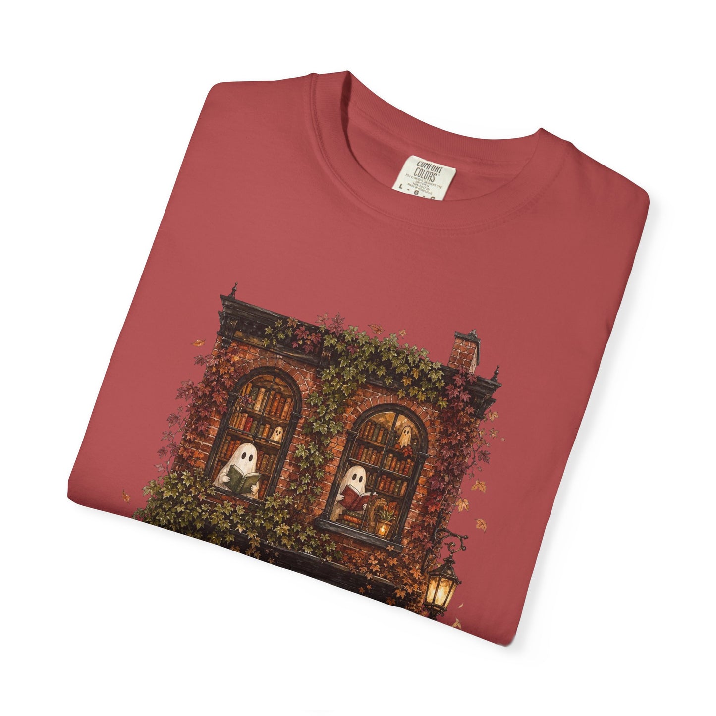 Haunted Bookstore T-Shirt, Cozy Book Lover Halloween Shirt, Ghost Library Tee, Dark Academia Fall Graphic, Spooky Reader Gift