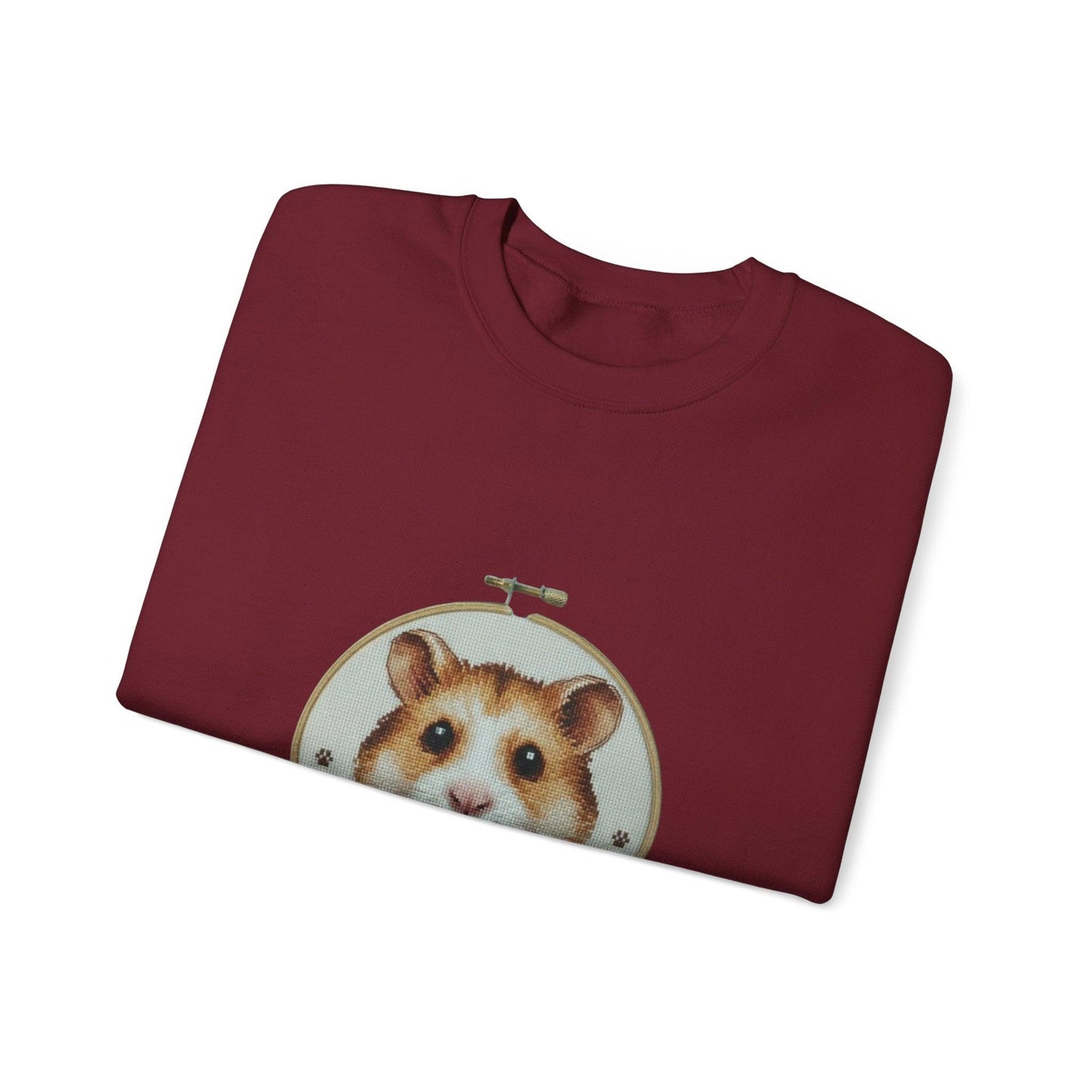 Hamster Portrait Sweatshirt | Embroidery Hoop Floral Frame