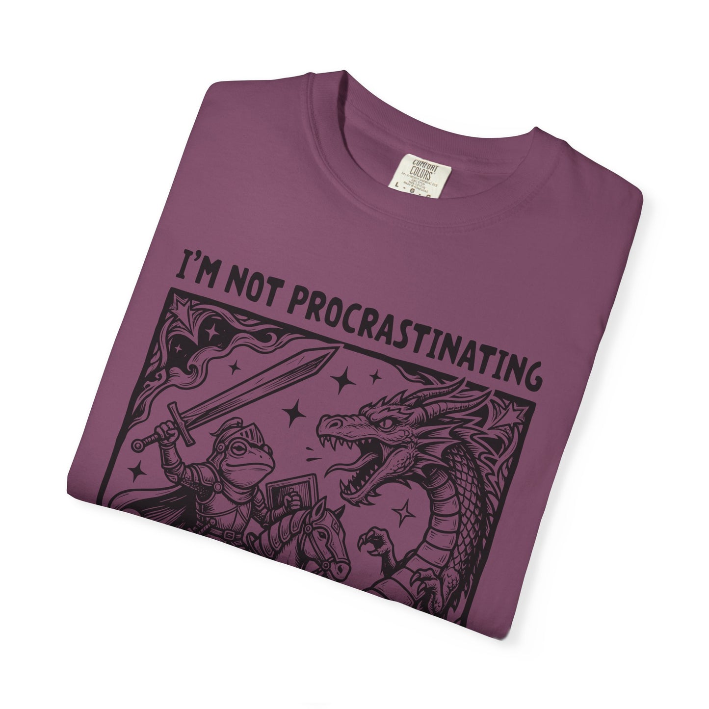 I'm Not Procrastinating I'm Doing Side Quests T-Shirt, Funny Gamer Tee, RPG Knight vs Dragon Shirt, Fantasy Gaming Graphic T-Shirt, Nerd Gift