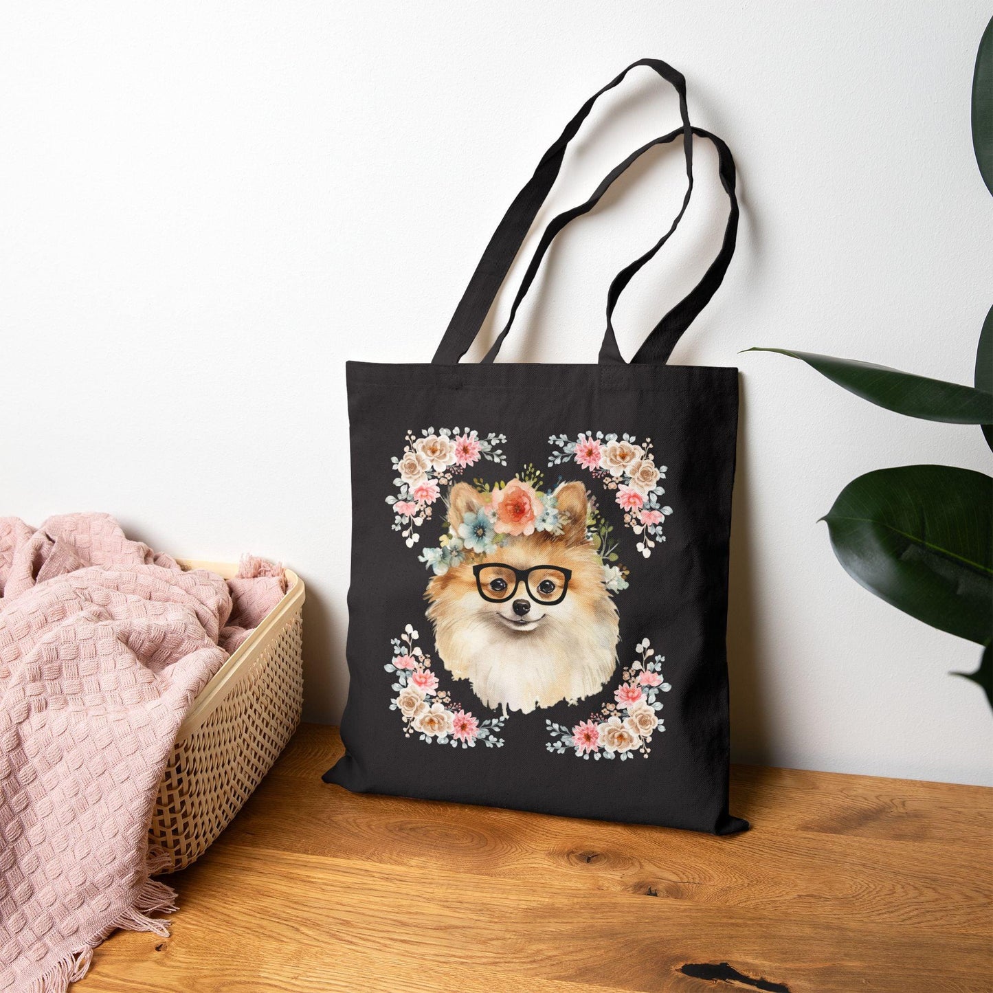Geeky Goddess Pomeranian Cotton Canvas Tote Bag