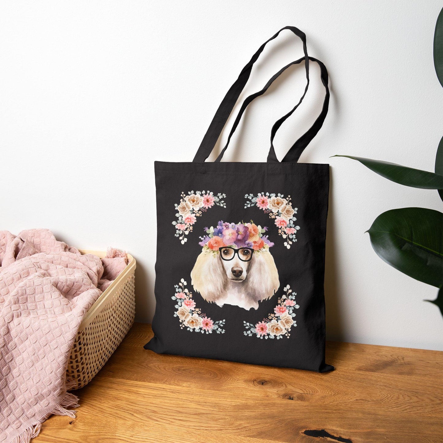 Geeky Goddess French Poodle Cotton Canvas Tote Bag