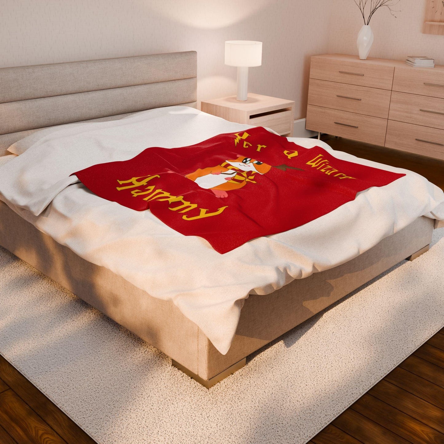 Yer a Wizard Hammy Velveteen Plush Blanket | Cute Wizard Hamster
