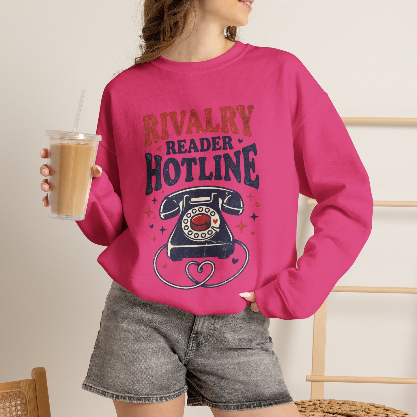 Rivalry Reader Hotline Sweatshirt, Hockey Romance Booktok Crewneck, Sports Romance Reader Pullover