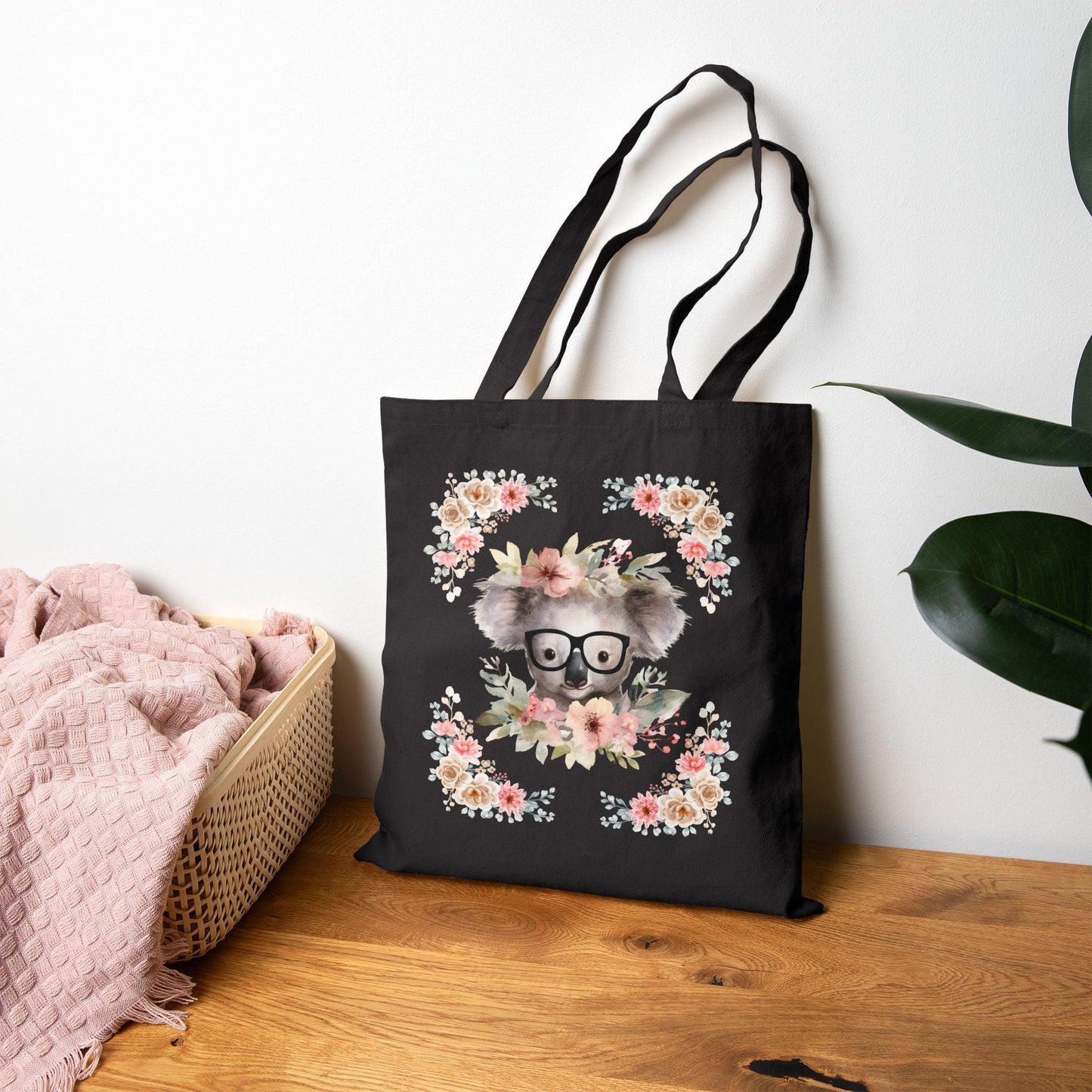 Geeky Goddess Koala Cotton Canvas Tote Bag