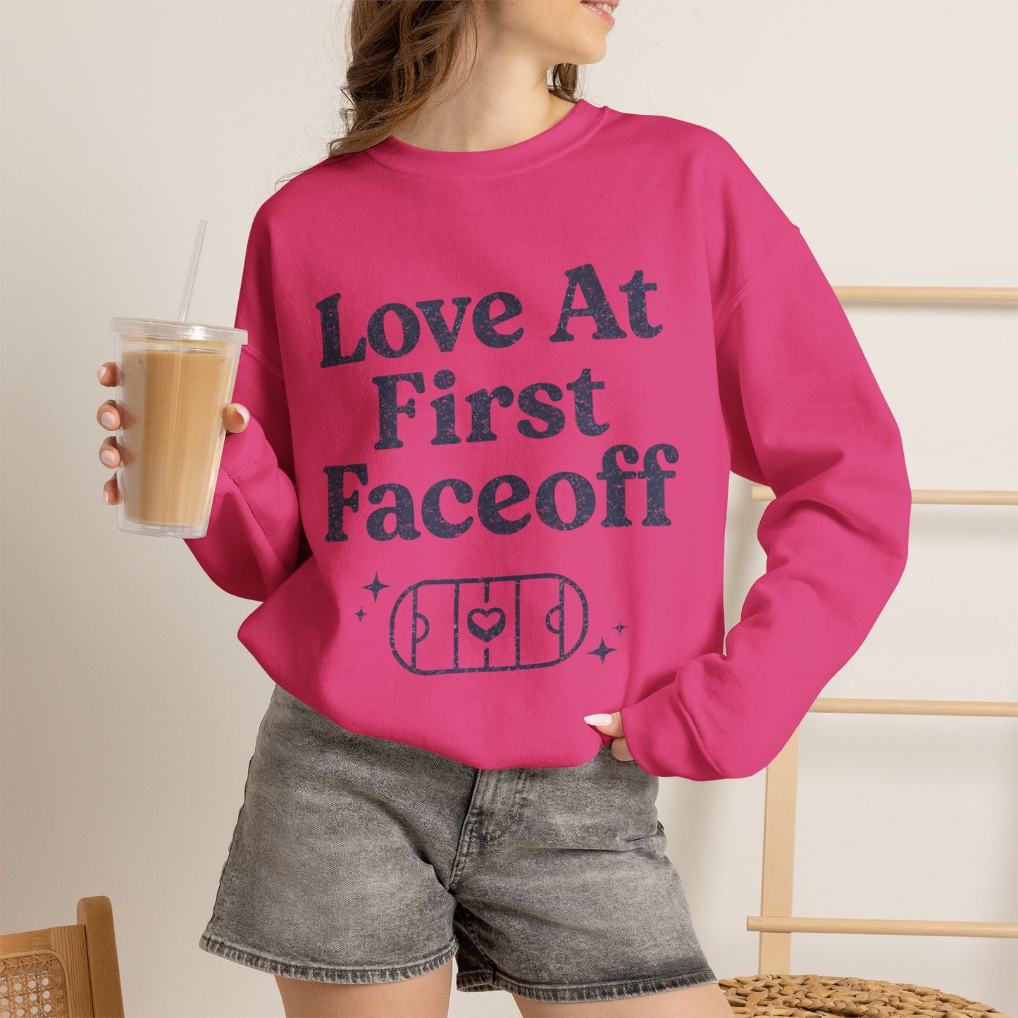 Love At First Faceoff Sweatshirt, Hockey Romance Booktok Crewneck, Sports Romance Reader Pullover