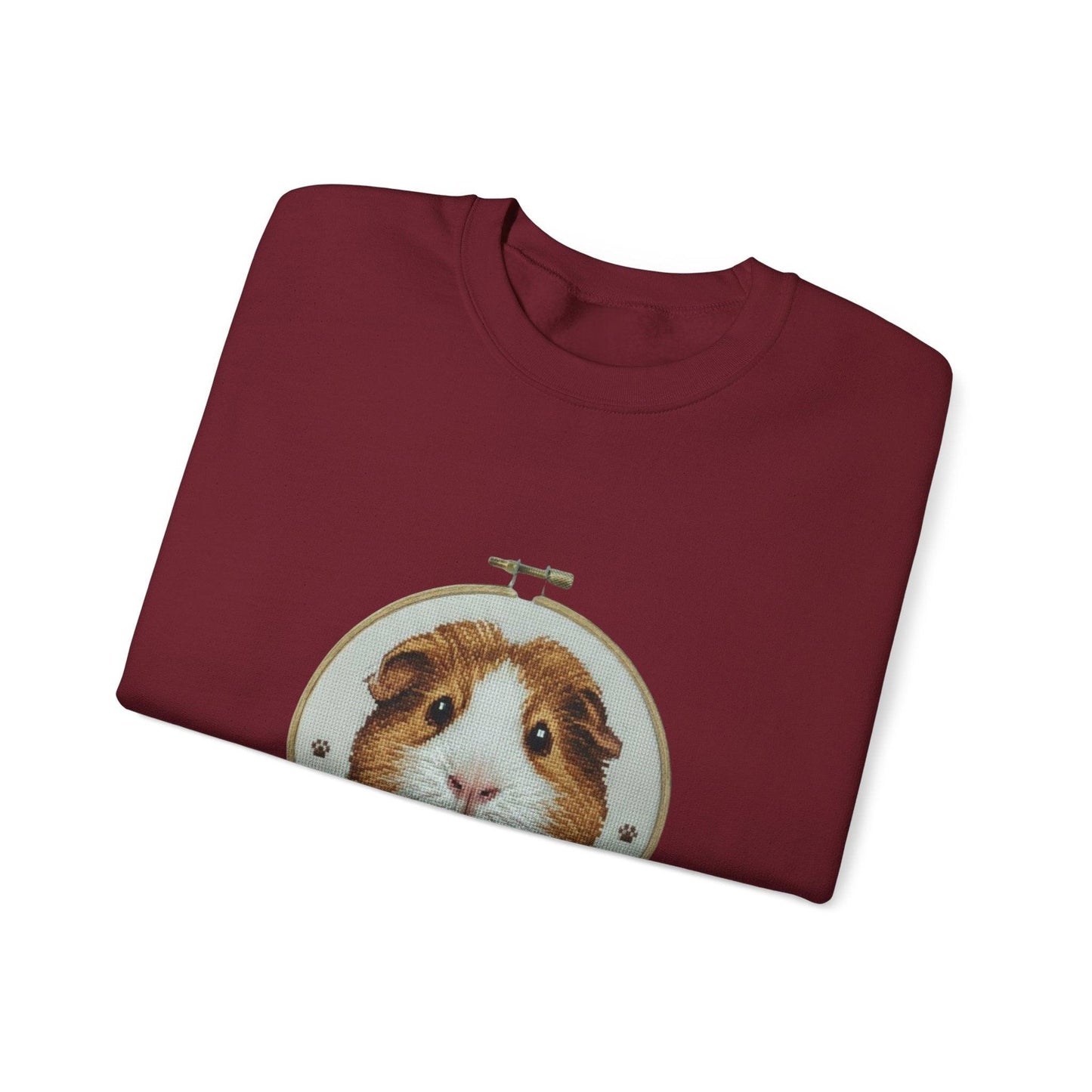 Guinea Pig Portrait Crewneck Sweatshirt | Embroidery Hoop Style