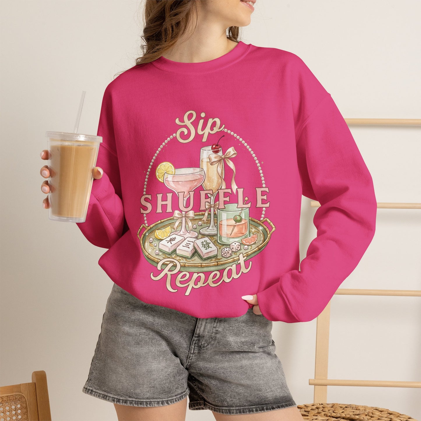 Mahjong Girls Night Crewneck Sweatshirt | Mahjong Tiles, Pastel Cozy Club