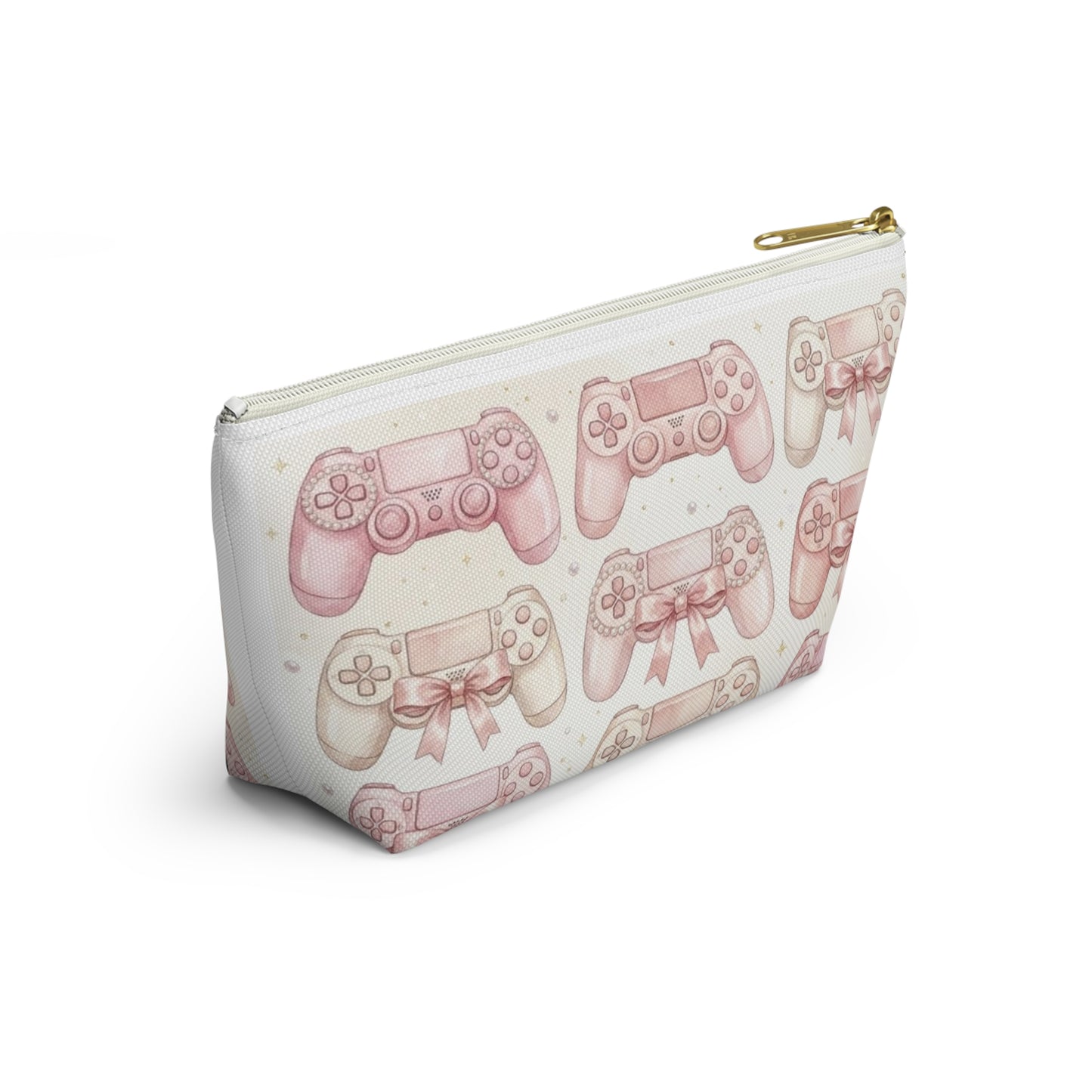 Pink Game Controller Pattern Accessory Pouch