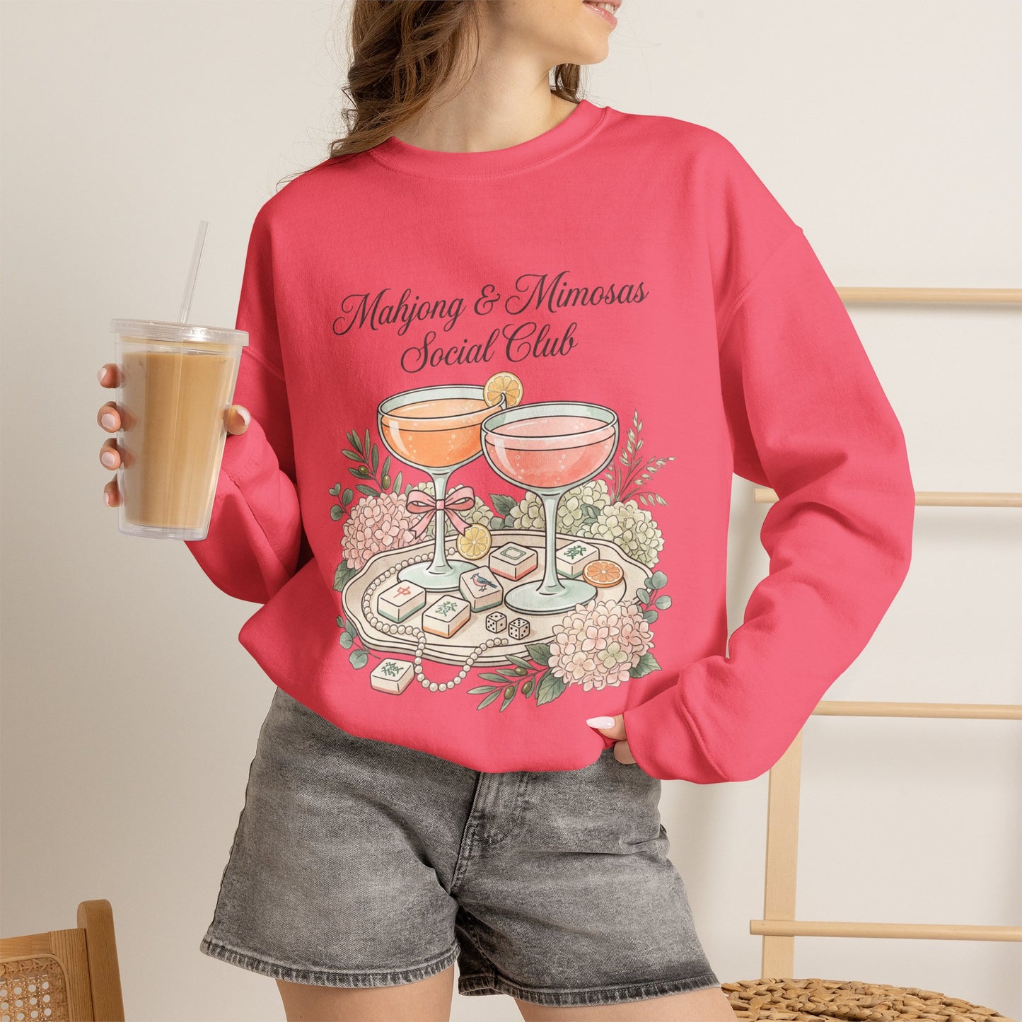 Mahjong & Mimosas Sweatshirt, Mahjong Club Crewneck, Brunch Girl Pullover