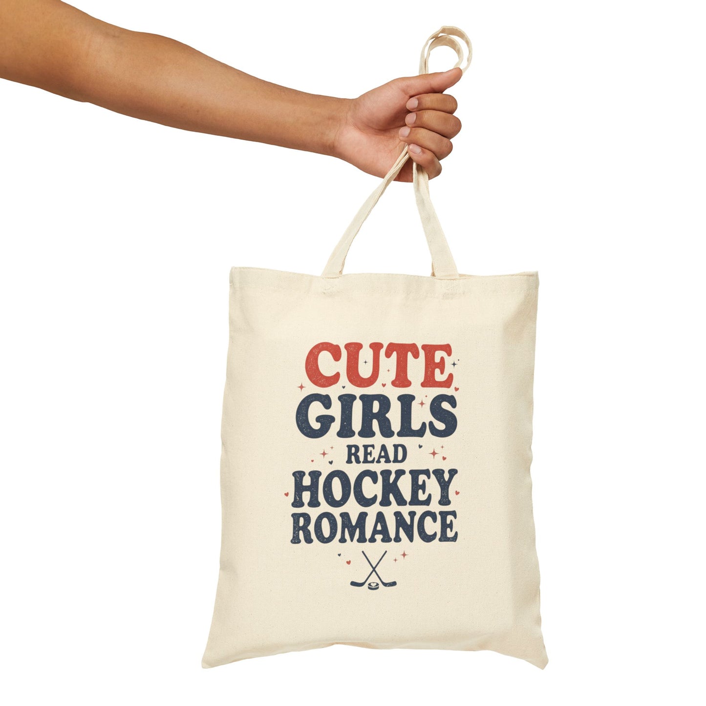 Cute Girls Read Hockey Romance Tote Bag, Hockey Romance Booktok Canvas Tote, Sports Romance Reader Gift Bag