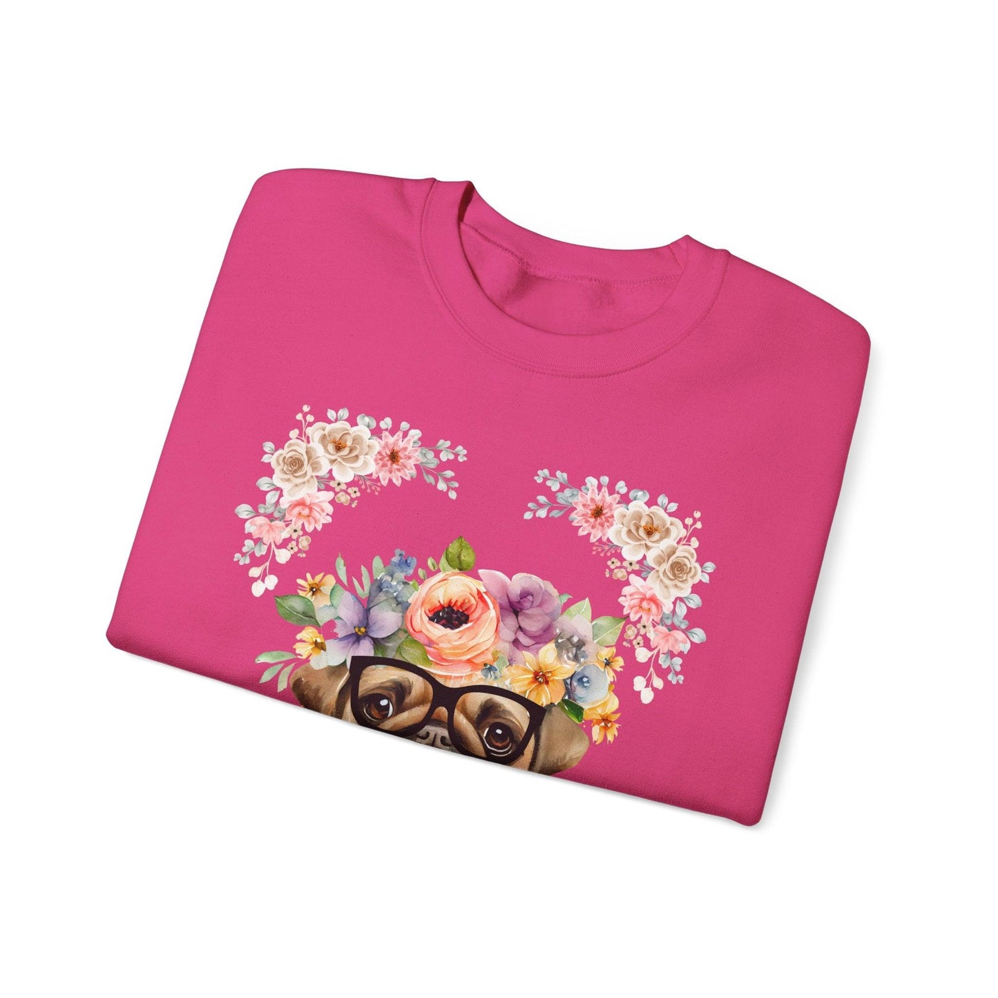 Geeky Goddess Pug Unisex Crewneck Sweatshirt