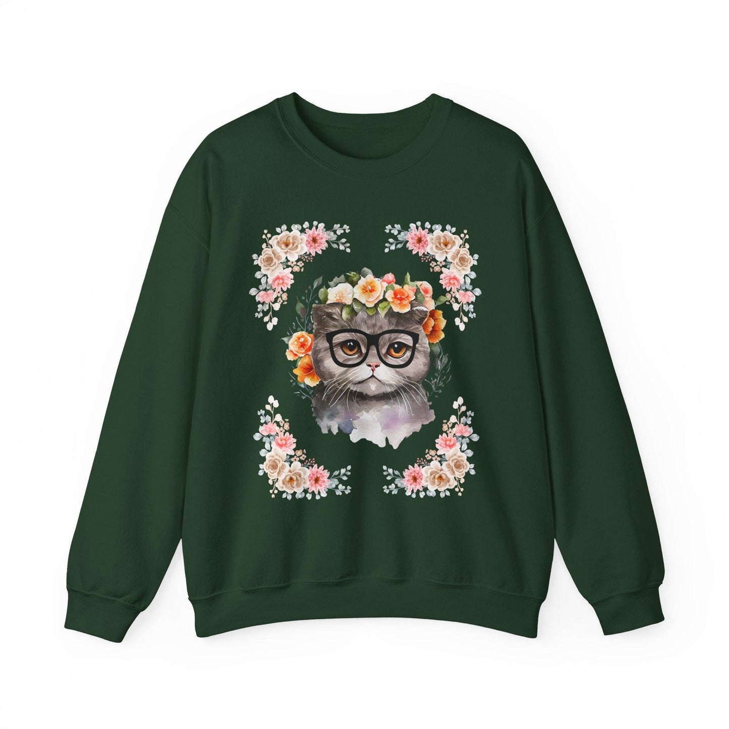 Geek Goddess Gray Cat Unisex Crewneck Sweatshirt