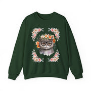 Geek Goddess Gray Cat Unisex Crewneck Sweatshirt