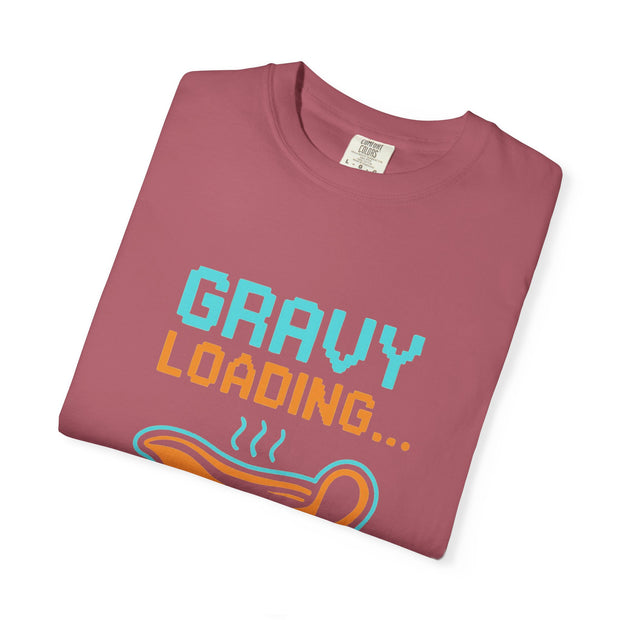 Gravy Loading Unisex Tee, Funny Foodie T-Shirt for Thanksgiving, Casual Wear, Gamer Gift, Comfort Fit