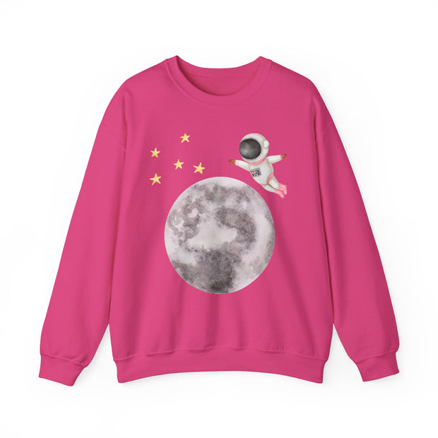 Astronaut Flying To The Moon Unisex Crewneck Sweatshirt