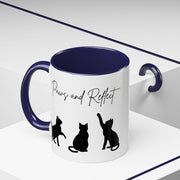 'Paws and Reflect' Cats Accent Coffee Mug