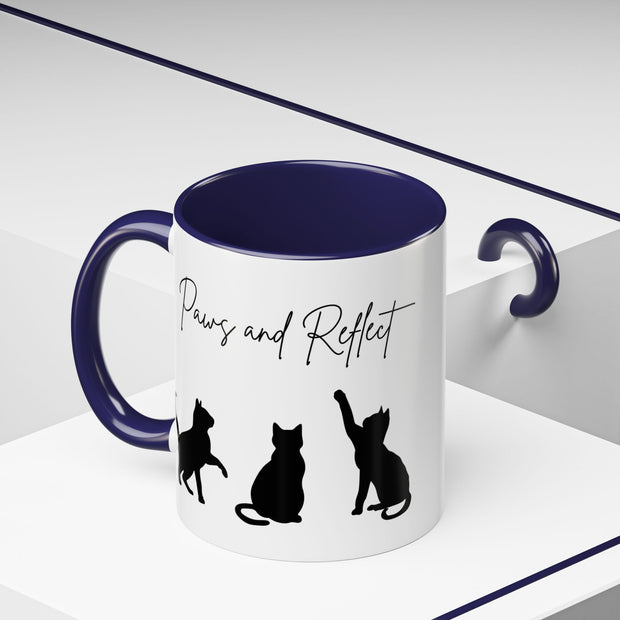 'Paws and Reflect' Cats Accent Coffee Mug