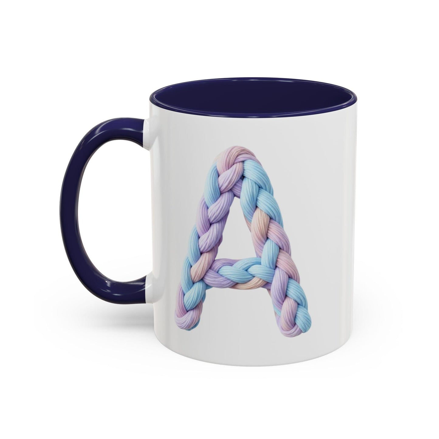 Minimalist Embroidery Typography Accent Coffee Mug | Pastel Thread Design