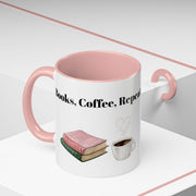 'Books, Coffee, Repeat' Accent Coffee Mug