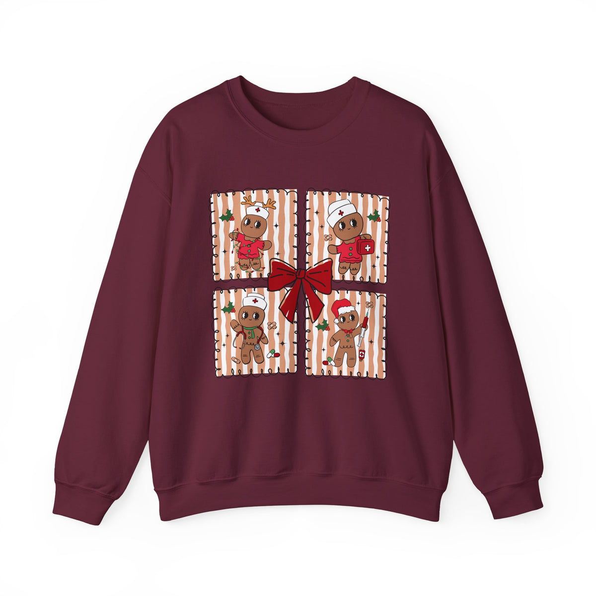 Gingerbread Christmas Sweatshirt, Cute Gingerbread Crewneck, Christmas Bow Sweatshirt, Gingerbread Man Shirt, Funny Holiday Sweater, Christmas Gift