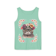 Geeky Goddess Dark Gray Cat Unisex Tank Top