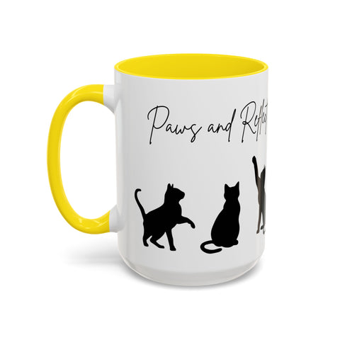 'Paws and Reflect' Cats Accent Coffee Mug