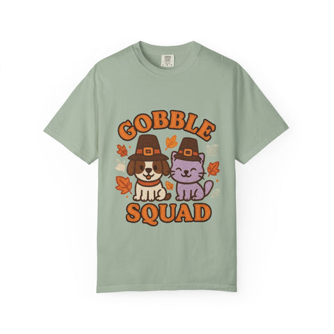 Thanksgiving Gobble Squad T-shirt, Unisex Tee for Pet Lovers, Fall Apparel, Thanksgiving Celebration, Cute Animal Shirt, Seasonal Gift