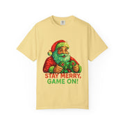 Stay Merry Game On Santa, T-Shirt | Christmas Gamer Holiday Tee