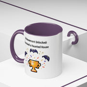 'Achievement Unlocked: Survived A Haunted House' Accent Coffee Mug