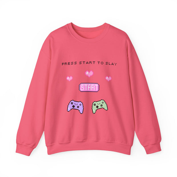 'Press Start to Slay' Unisex Crewneck Sweatshirt