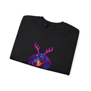 Dachshund Reindeer Sweater Crewneck Sweatshirt | Neon Holiday Dog Art