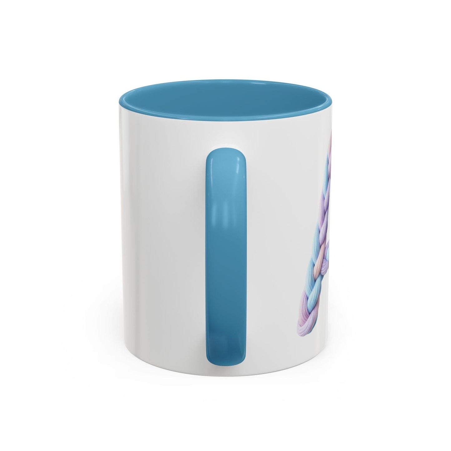 Minimalist Embroidery Typography Accent Coffee Mug | Pastel Thread Design