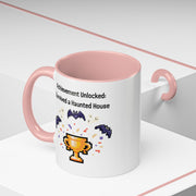 'Achievement Unlocked: Survived A Haunted House' Accent Coffee Mug