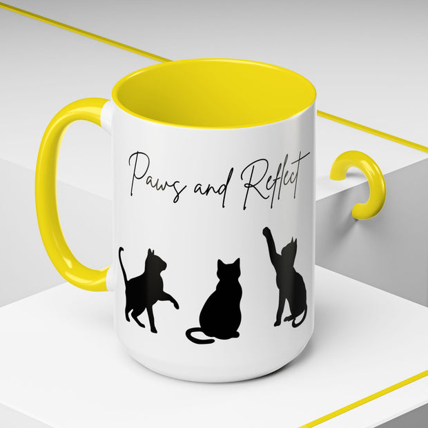 'Paws and Reflect' Cats Accent Coffee Mug