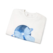 Blue Saturn Wrapped In A Blue Bow Unisex Crewneck Sweatshirt