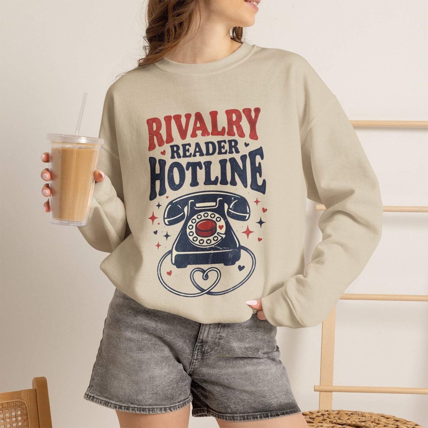 Rivalry Reader Hotline Sweatshirt, Hockey Romance Booktok Crewneck, Sports Romance Reader Pullover