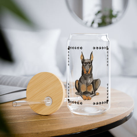 Geeky Good Doberman Sipper Glass