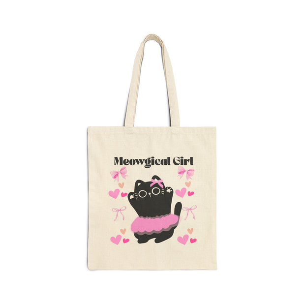 'Meowgical Girl' Cotton Canvas Tote Bag