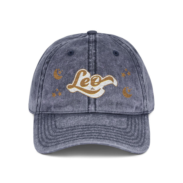 'Leo' Vintage Embroidered Cap