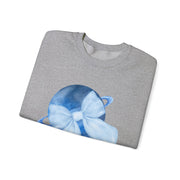 Blue Saturn Wrapped In A Blue Bow Unisex Crewneck Sweatshirt