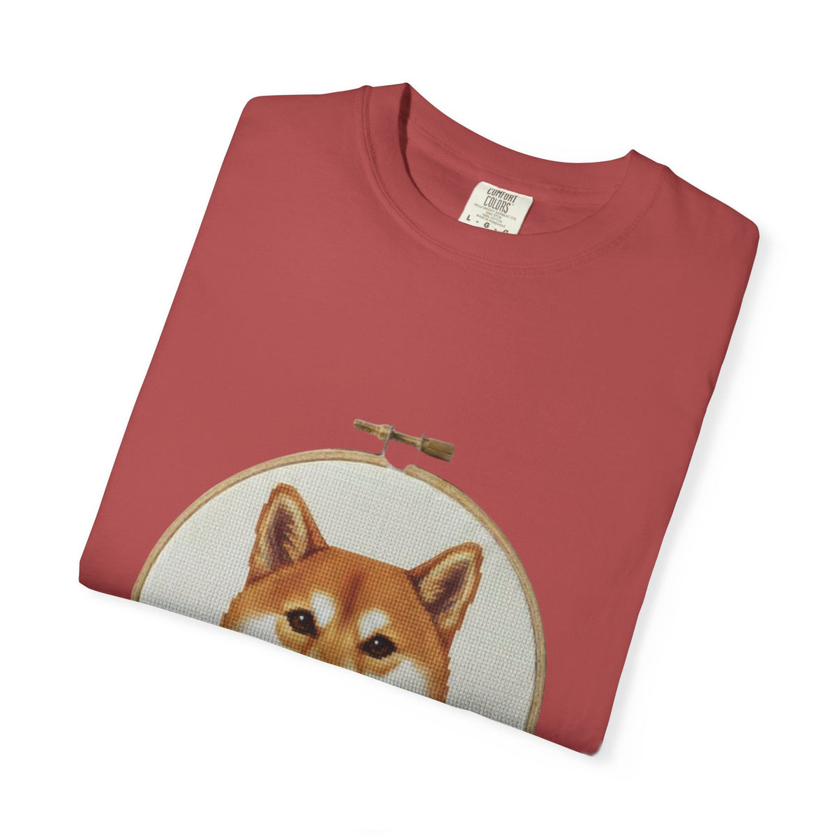 Shiba Inu Sweatshirt, Shiba Mom Gift, Vintage Cross Stitch Dog, Embroidered Floral Crewneck
