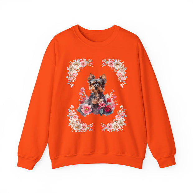 Geeky Goddess Yorkie Unisex Crewneck Sweatshirt