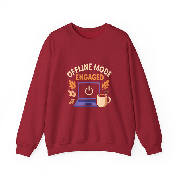 Cozy Offline Mode Sweatshirt, Relaxed Lounge Wear, Fall Fashion, Gift for Remote Workers, Engagement Celebration