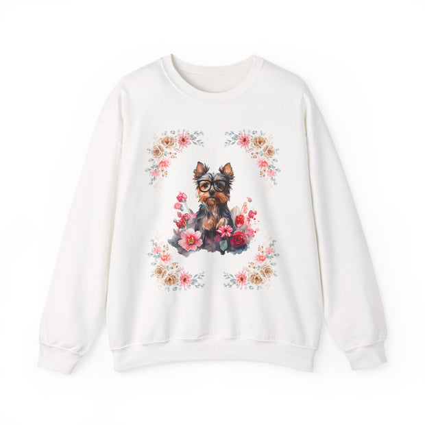 Geeky Goddess Yorkie Unisex Crewneck Sweatshirt