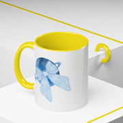 Blue Saturn Wrapped In A Blue Bow Accent Coffee Mug