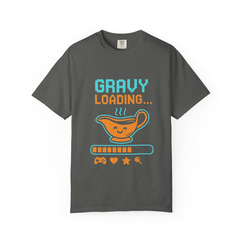 Gravy Loading Unisex Tee, Funny Foodie T-Shirt for Thanksgiving, Casual Wear, Gamer Gift, Comfort Fit