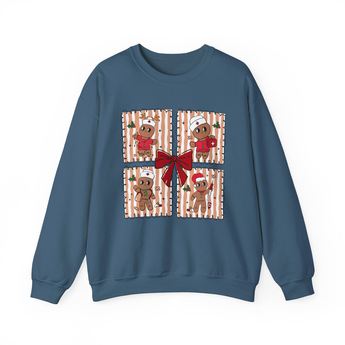 Gingerbread Christmas Sweatshirt, Cute Gingerbread Crewneck, Christmas Bow Sweatshirt, Gingerbread Man Shirt, Funny Holiday Sweater, Christmas Gift
