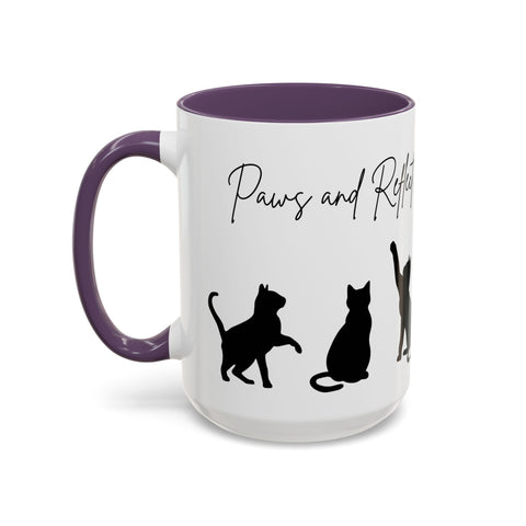 'Paws and Reflect' Cats Accent Coffee Mug
