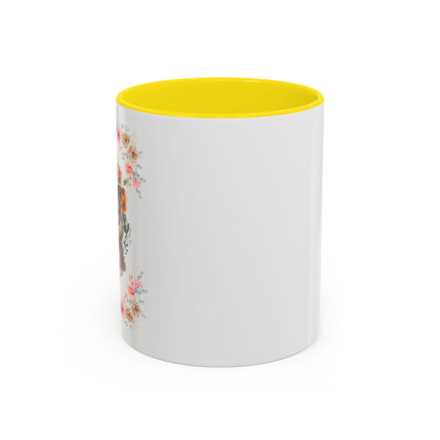 Geeky Goddess Gray Cat Accent Coffee Mug