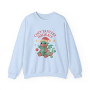 Cozy Fantasy Holidays Sweatshirt, Cute Dragon Gift, Unisex Holiday Apparel, Warm Crewneck Sweater, Casual Winter Outfit
